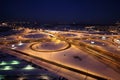 Night winter cityscape with big interchange