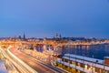 Night winter cityscape of Stockholm, Sweden Royalty Free Stock Photo