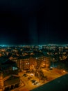 Night winter Irkutsk, on the banks of the Anga River Royalty Free Stock Photo