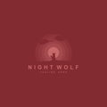 Night wolf logo design inspiration Royalty Free Stock Photo