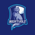 Night Wolf mascot logo Royalty Free Stock Photo