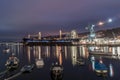 Night work in naval industry in Vigo Royalty Free Stock Photo