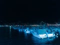 Night yacht port view in Trieste