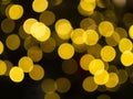 Night yellow circles lights bokeh