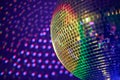 nightclub disco ball with colorful reflections