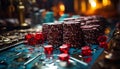 Nightclub gambling success, luck, addiction, risk, wealth, fun, luxury generated by AI