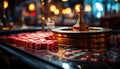 Nightclub gambling success, risk, wealth, chance, addiction, alcohol, fun generated by AI