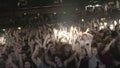 Nightclub Party Clubbers With Hands In Air