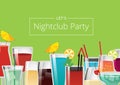 Nightclub Party Color Card Vector Illustration