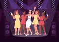 Nightclub party flat color vector illustration