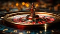 Nightclub spinning roulette wheel brings luck and wealth generated by AI