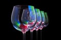 Nightclub wine glasses Royalty Free Stock Photo