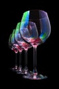 Nightclub wine glasses Royalty Free Stock Photo