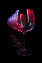 Nightclub wine glasses Royalty Free Stock Photo