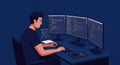 NightCoder: A Programmer\'s Focused Work Session Royalty Free Stock Photo