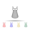 Nightdress clothes dress multi color style icon. Simple thin line, outline of clothes icons for ui and ux, website or