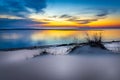 Dune du Pilat, France - Before Nightfall - the blue hour over the Dune du Pilat and the Atlantic Royalty Free Stock Photo