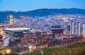 Nightfall in the great Bilbao city in Spain Royalty Free Stock Photo