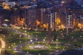 Nightfall in the park of Etxebarria, Bilbao Royalty Free Stock Photo