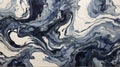 Nightfall Reverie: A Tranquil Panoramic Banner Featuring Abstract Marbleized Stone Texture in Indigo Tones, Inviting Reflection an