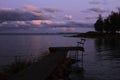 Nightfall at the shore of Lake Vanern, Sweden Royalty Free Stock Photo