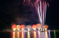 Nightglow with hot air balloons