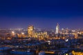 Nightime skyline of Brno showing the AZ Tower, Brno, Czech Republic, Europe - 22nd February 2018