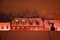 Nightime Snow Georgetown Rooftops in Snowstorm Washington DC