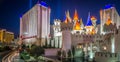 Nightime on vegas strip in las vegas nevada