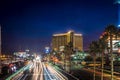 Nightime on vegas strip in las vegas nevada