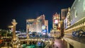 Nightime on vegas strip in las vegas nevada