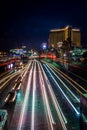 Nightime on vegas strip in las vegas nevada