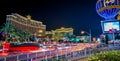 Nightime on vegas strip in las vegas nevada