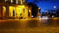 Nightlife in the center of Vilnius, Lithuania