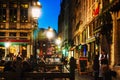 Nightlife at the Grand Place square at night in Brussels, Belgium Royalty Free Stock Photo