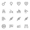 Nightlife line icons set Royalty Free Stock Photo