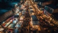 Nightlife in Mong Kok Crowded street markets selling everything generated by AI