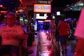 Nightlife on walking street in Thailand
