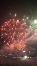 Nightly Fireworks Display at Niagara Falls on the border of USA and Canada Royalty Free Stock Photo