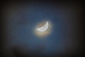 Nightly sky with moon and clouds