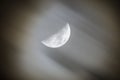 Nightly sky with moon and clouds