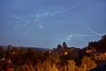 Nightly thunderstorm over Bertrada Castle in Germany