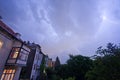 Nightly thunderstorm over Vienna suburbs