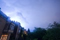 Nightly thunderstorm over Vienna suburbs