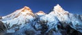 Nightly view of Mount Everest, Lhotse and Nuptse Royalty Free Stock Photo