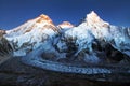 Nightly view of Mount Everest, Lhotse and Nuptse Royalty Free Stock Photo