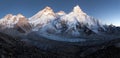 Nightly view of Mount Everest, Lhotse and Nuptse Royalty Free Stock Photo