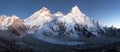 Nightly view of Mount Everest, Lhotse and Nuptse Royalty Free Stock Photo