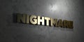 Nightmare - Gold text on black background - 3D rendered royalty free stock picture