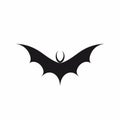 Nightmarish Black Bat Logo Icon In Gender-bending Dayak Art Style Royalty Free Stock Photo